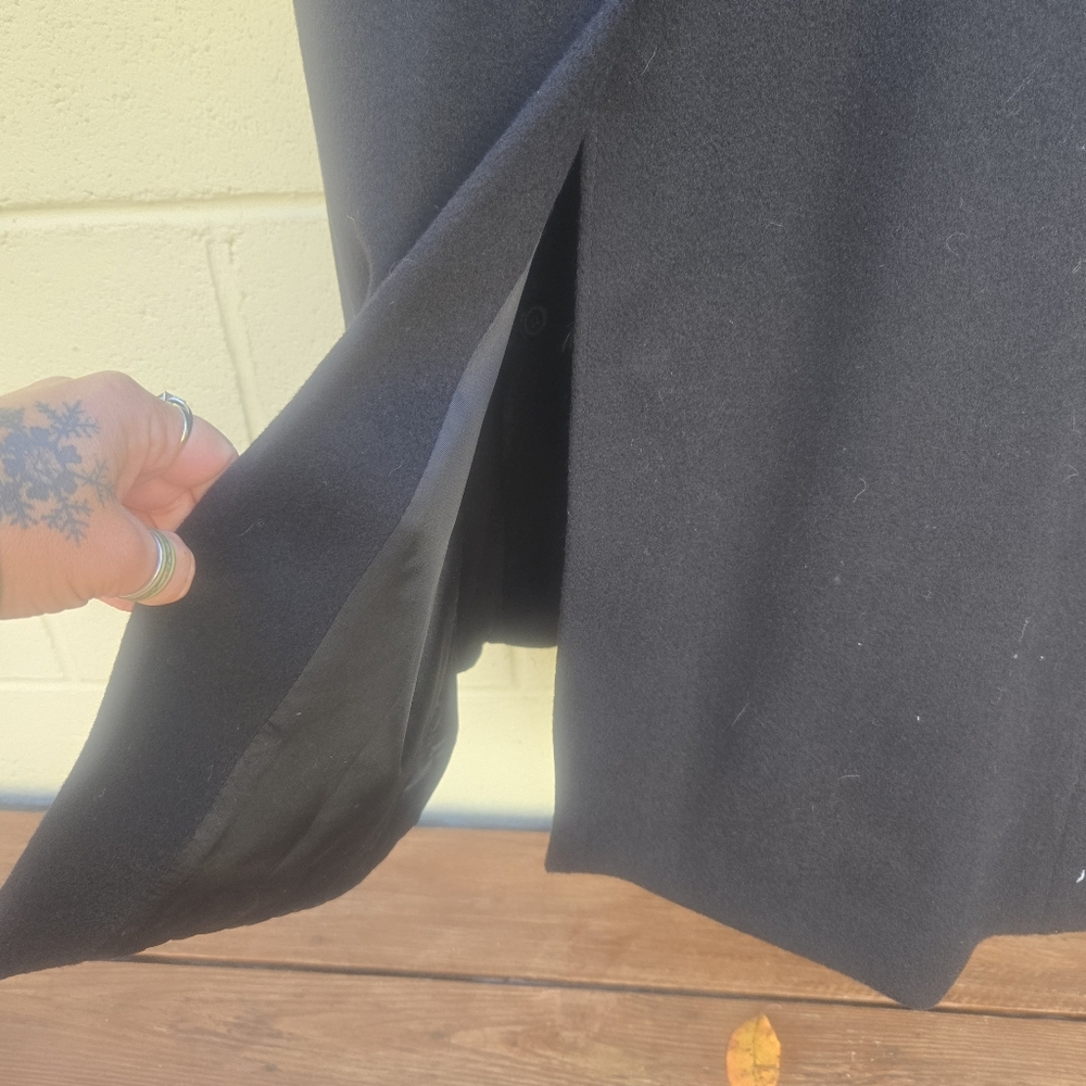 Larry Levine- Black- Maxi- Wool Coat- Size 10 - Picture 6 of 11